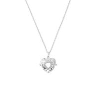 BATHVEVE Collana Pendente a Forma di Cuore Cavo in Lega e Cristalli Argento, Elegante e Decorativa, Diffusore per Oli Essenziali per Aromaterapia