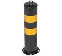 BATHVEVE Colonnina di Sicurezza in Acciaio Inossidabile Barriera Antimpatti per Parcheggio e Vialetti Segnaletica Stradale Alta Visibilità Nero-giallo Resistente alle Intemperie e Urti