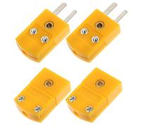 BATHVEVE Connettore Termocoppia Tipo K a 2 Pin Set da 4 Pezzi Spina Maschio e Femmina Gialla Adattatore per Riparazione e Estensione Cavi Termocoppia Isolamento in Plastica per Uso