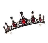 BATHVEVE Corona Barocca Nera da Sposa Elegante in Lega Leggera, Copricapo da Donna per Cerimonie e Feste, Accessorio per Chioma Raffinato per Matrimonio e Cerimonia