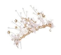 BATHVEVE Fascia per di nuziale tiara delle fate diadema nuziale cerchio per da sposa D'oro