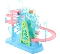 BATHVEVE Giocattolo Elettrico per Pista per Auto e Ruota Panoramica Blu in Plastica Musica e Usb, per Compleanni e Divertimento Sicuro