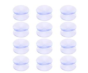 BATHVEVE Gommini Antiscivolo Doppia Ventosa senza Ganci in Silicone Trasparente 12 Pezzi Dimensioni 10x30mm per Vetro per Decorazioni Fatte a Mano e Progetti Organizzativi