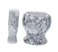 BATHVEVE Macina Aglio in Marmo con Pestello Manuale Ciotola Resistente per Spezie Erbe e Pillole Design Naturale e Finitura Liscia Adatto per Cucina e Farmacia Colore Colore Casuale