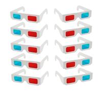 BATHVEVE Occhiali 3d in Carta e Plastica Leggeri e Sicuri per Cinema e Teatro 20 Pezzi Cornice Rosso Blu per Visione Tridimensionale Film