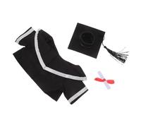 BATHVEVE Peluche Laurea con Toga Cappello Nera Nappa e Certificato Costume Morbido in Poliestere e per Celebrazioni Accademiche e Regalo Ricordo