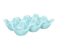 BATHVEVE Porta Uova in Ceramica a 6 Scomparti per Frigorifero Design in Porcellana, Resistente e Pratico per Cucina e Conservazione Sicura delle Uova