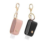 BATHVEVE Portachiavi Bottiglia Vuota Copertura in Pu 2 Pezzi, Flacone Profumo Ricaricabile Resistente per Viaggio, Escursionismo e Uso Quotidiano, Contenitore Pratico per Gel Lavamani