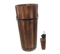 BATHVEVE Portaombrelli rustico con vaschetta antigoccia, robusto secchio portaombrelli in stile vintage per ingresso di casa