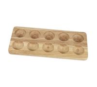 BATHVEVE Portauova in Legno Beige a Doppia Serie, Supporto per Uova di Cucina Semplice e Resistente, Base Pratica per Conservare e Proteggere le Uova in Casa