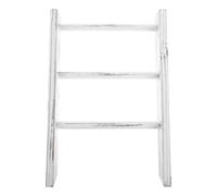 BATHVEVE Scaletta Portasciugamani da Bagno Rustica Bianca Mini Scala Decorativa Compatta per Asciugamani e Coperte Arredamento Bagno Country Salvaspazio e Versatile