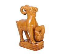 BATHVEVE Scultura a Forma di Pecora in Terracotta Tradizionale Cinese con Smalto Unico, Resistente e Stabile 15x12,8x4,6cm Decorazione Vintage per Casa e Scrivania Fengshui
