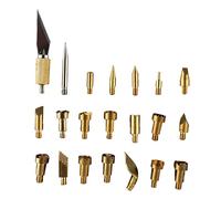 BATHVEVE Set 22 Pezzi Punte per Pirografo in Rame, per Pirografia su Legno e Pelle, per Lavori Fatti a Mano e Sigillatura Decorativa