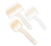 BATHVEVE Set 3 Pezzi Accessori per Pasticceria con Rullo per Impasto Pizza, Punte per Forare Pasta e Rotella per Eliminare Bolle, Plastico Bianco, Facile da Pulire, per Uso Domestico