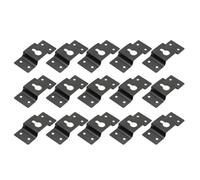 BATHVEVE Set 30 Pezzi Ganci per Altoparlanti in Ferro Nero, Supporto a Muro Stabile Forma a U e Alette, per Orologi e Foto Grandi Montati a Muro