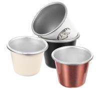 BATHVEVE Set 4 Bicchieri da Liquore in Metallo Inossidabile Resistente al Calore e Robusto per Campeggio e Uso Domestico, Tazzine Multiuso Portatili