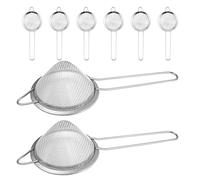 BATHVEVE Set 8 Pezzi di Colini in Acciaio Inossidabile con Manico, Design Ergonomico e Conico, per Uso Domestico e Professionale, Colore Argento