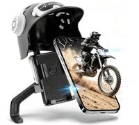 BATHVEVE Supporto Telefono Protezione Sole e Pioggia per Bicicletta e Veicoli a in Plastica Nera Montaggio su Specchietto Retrovisore per Smartphone