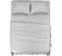 Batik - Completo Lenzuola Matrimoniale in Microfibra Spazzolata | 4 Pezzi: Lenzuolo con Angoli 170x200+25, Lenzuolo Piano, 2 Federe 50x80 | Morbido, Traspirante, Anti Piega - Bianco