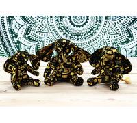 Batik Cotone Amicizia Elefanti Fatto a Mano Stampato Ellies Set Di 3 Ornamento