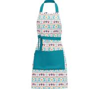 Batik GREMBIULE DA CUCINA CON PETTORINA E TASCA - DA DONNA/CHEF/CAMERIERE (Pavoncella Celeste)