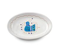 Batik Piattino Ovale (Porta Saponetta) in ceramica artigianale della Linea Pavoncella Classica Sarda (16 x 10,5 x H 1,5 cm)