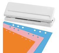 BATINO Perforatrice a 6 fori, formato A4 e A5, con passo regolabile, per raccoglitori da ufficio, in metallo, per planner da scrivania, per A3, A6, B3, B3, B4, B5, B6, B7, formato 6 anelli, 8 fogli