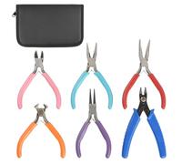 BATINO Set di 6 pinze per gioielli, set di pinze per gioielli, gioielli include pinze a becco lungo, pinze rotonde, tronchesi laterali, pinze piccole, pinze per la creazione di gioielli