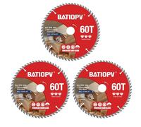 BATIOPV Lama per sega circolare 165 x 20 mm x 60 denti, 3 pezzi (per legno, truciolato, compensato, legno duro, ecc.) Lama per sega 165 x 20 compatibile con Dewalt Makita Bosch, lame per taglio di