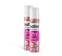 Batist Shampoo Secco Floral, Shampoo a secco con profumo di bouquet di tiarè e gelsomino, Shampoo secco profumato per acconciature e messe in piega, per tutti i tipi di capelli, 2 x 75 ml, Made in Italy