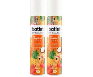 Batist Shampoo Secco Tropical, Shampoo a secco con profumazione esotica al cocco e frutto della passione, Shampoo secco per acconciature e messe in piega, per tutti i capelli, 200 ml, Made in Italy