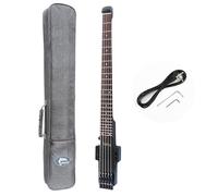 Batking Basso elettrico senza testa da viaggio, basso elettrico a 5 corde, con custodia e truss Road & Wire