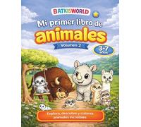 Batkisworld: Mi primer libro de animales Volumen 2: Libro para colorear infantil con dibujos grandes y fáciles para niños de 3 a 7 años