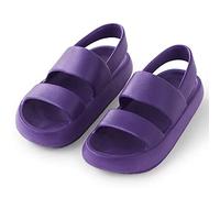 BAtlam Sandali da Donna, Sandali Piatti da Donna, Sandali da Piscina alla Moda, Sandali Estivi con Cinturino Posteriore Aperto,Viola,44EU