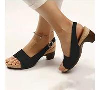 BATLAM Sandali Donna, Sandali in PU Artificiale I Sandali Antiscivolo da Donna Presentano Tomaie in Morbida Microsuede Che Assicurano Il Massimo Comfort Ideali per l'Abbigliamento Formale,Nero,37EU