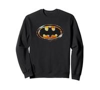 Batman (1989) Batman Shiny Logo Felpa, Unisex per Adulti, Nero, S