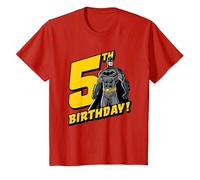 Batman 5th Birthday Maglietta, Bambini, Rosso, 4 Anni