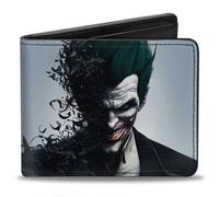 Batman Arkham Origins Joker Viso Bats Portafoglio Piegato IN Due