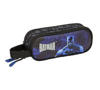 BATMAN - Astuccio doppio per bambini, ideale per bambini in età scolastica, comodo e versatile, qualità e resistenza, 21 x 6 x 8 cm