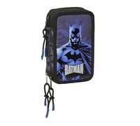 BATMAN - Astuccio scuola con 37 utili inclusi, astuccio per bambini, ideale per bambini dai 5 ai 14 anni, comodo e versatile, qualità e resistenza, 12,5 x 5,5 x 19,5 cm