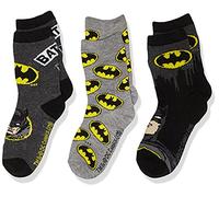 BATMAN Bat Signal 3 Pack Crew Socks Calzini Casual, Nero Assortiti, 6-8.5 (Pacco da 3) Bambini e Ragazzi
