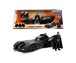 Batman Batmobile 1989 Tim Burton %2B Figure Metals Die-Cast 1:24 Model JADA TOYS