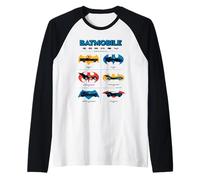 Batman Batmobiles Through The Years Logos Maglia con Maniche Raglan