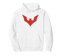 Batman Beyond Beyond Bat Logo Felpa con Cappuccio, Unisex per Adulti, Bianco, XL