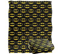 BATMAN Classic Bat Shield Logo Pattern Coperta super morbida al tatto setoso - 152 x 127 cm