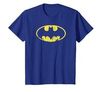 Batman Classic Logo Distressed Maglietta, Bambini, Blu Reale, 6 Anni