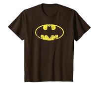 Batman Classic Logo Distressed Maglietta, Bambini, Marrone, 3 Anni