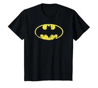 Batman Classic Logo Distressed Maglietta, Bambini, Nero, 10 Anni