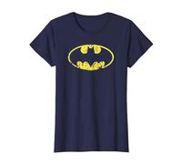 Batman Classic Logo Distressed Maglietta, Donna, Navy, XS