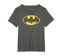Batman Classic Logo Distressed Maglietta, Donna Plus-Size, Asfalto, 3X
